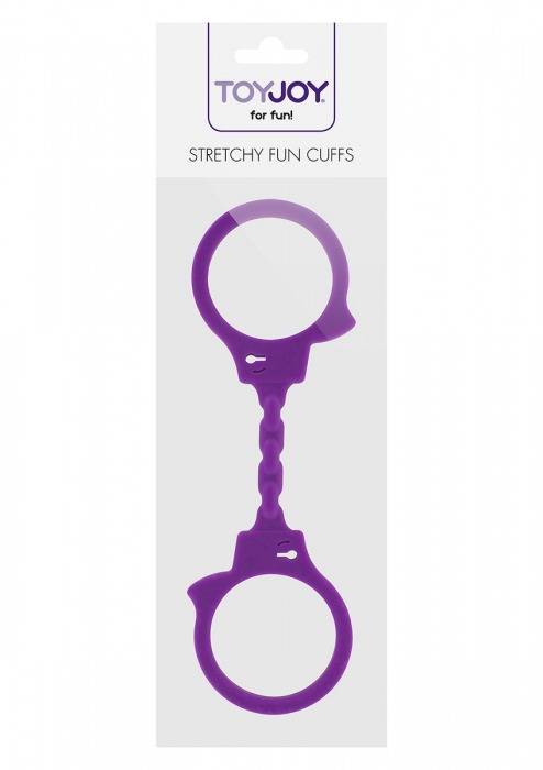 Фиолетовые эластичные наручники STRETCHY FUN CUFFS - Toy Joy - купить с доставкой в Екатеринбурге