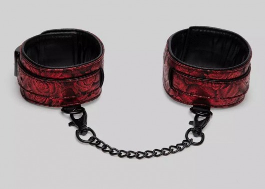 Красно-черные оковы Reversible Faux Leather Ankle Cuffs - Fifty Shades of Grey - купить с доставкой в Екатеринбурге