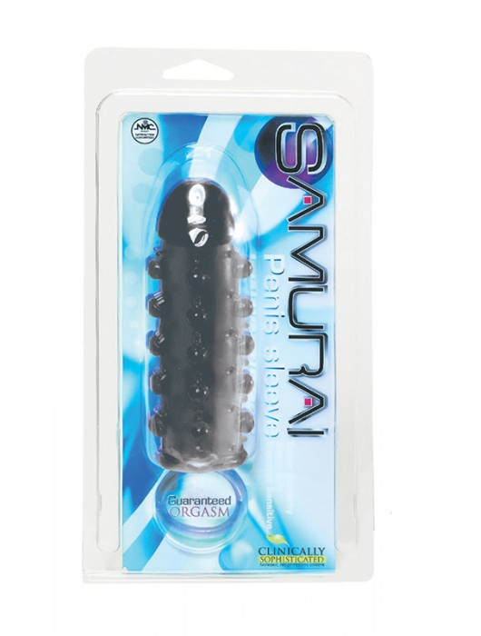 Дымчатая стимулирующая насадка с закрытой головкой SAMURAI PENIS SLEEVE BLACK - 14,5 см. - NMC - в Екатеринбурге купить с доставкой