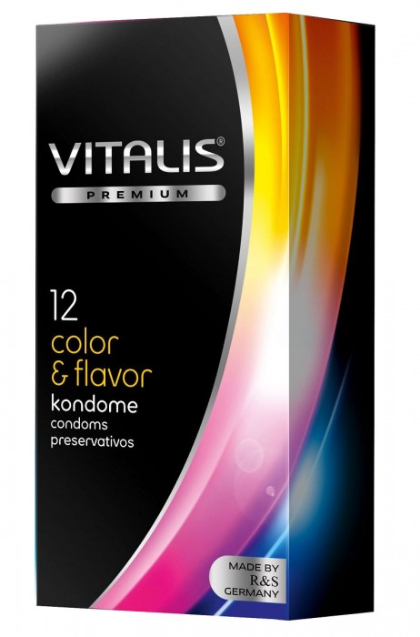 Цветные ароматизированные презервативы VITALIS PREMIUM color   flavor - 12 шт. - Vitalis - купить с доставкой в Екатеринбурге