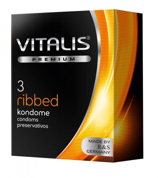 Ребристые презервативы VITALIS PREMIUM ribbed - 3 шт. - Vitalis - купить с доставкой в Екатеринбурге