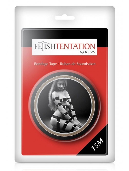 Черный скотч для фиксации - 15 м. - Fetish Tentation - купить с доставкой в Екатеринбурге