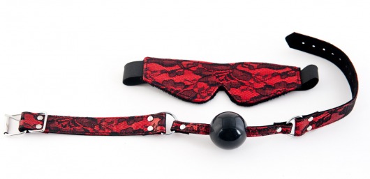 Кружевной набор красного цвета: маска и кляп - ToyFa - купить с доставкой в Екатеринбурге