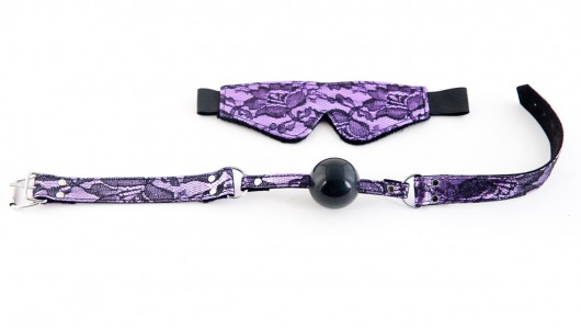 Кружевной набор пурпурного цвета: маска и кляп - ToyFa - купить с доставкой в Екатеринбурге