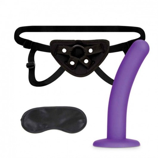 Фиолетовый поясной фаллоимитатор Strap on Harness   5in Dildo Set - 12,25 см. - Lux Fetish - купить с доставкой в Екатеринбурге