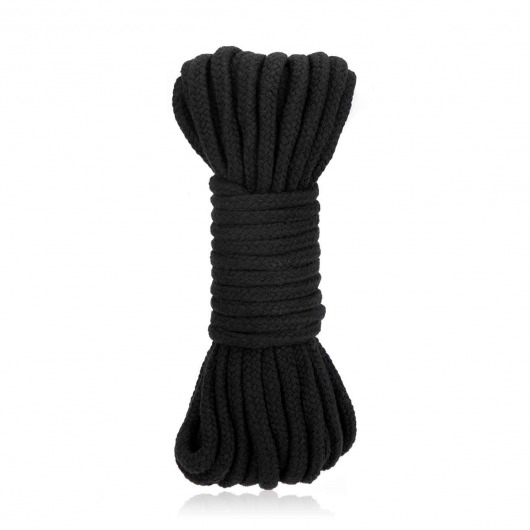 Черная хлопковая веревка для связывания Bondage Rope - 10 м. - Lux Fetish - купить с доставкой в Екатеринбурге