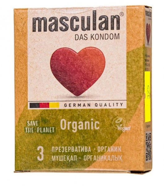 Экологически чистые презервативы Masculan Organic - 3 шт. - Masculan - купить с доставкой в Екатеринбурге