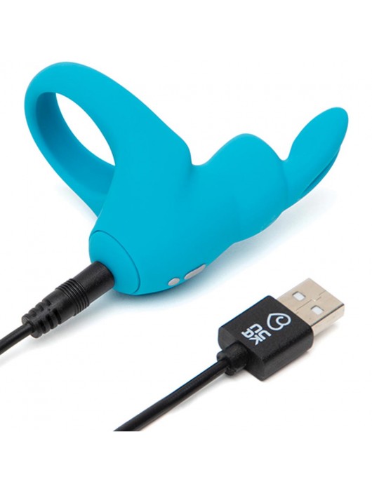 Голубое эрекционное виброкольцо Happy Rabbit Rechargeable Rabbit Cock Ring - Happy Rabbit - в Екатеринбурге купить с доставкой