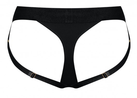 Черные трусики для насадок Heroine Lingerie Harness - size M - Strap-on-me - купить с доставкой в Екатеринбурге