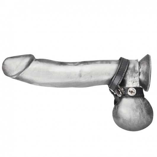 Разделитель мошонки из искусственной кожи на клепках 8 STYLE BALL DIVIDER - BlueLine - купить с доставкой в Екатеринбурге