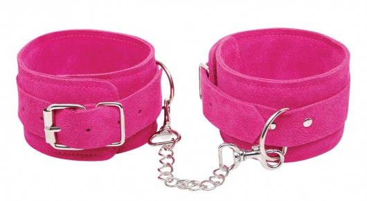 Розовые замшевые наручники PINK WRIST CUFFS - Pipedream - купить с доставкой в Екатеринбурге
