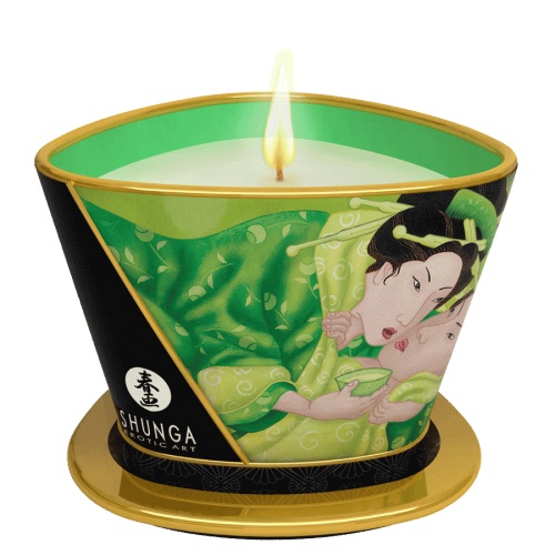 Массажная свеча Exotic Green Tea с ароматом зелёного чая - 170 мл. - Shunga - купить с доставкой в Екатеринбурге