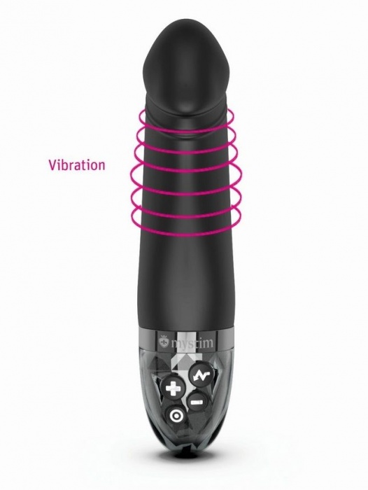 Черный вибратор с электростимуляцией Real Deal Neal - 16,5 см. - MyStim - купить с доставкой в Екатеринбурге