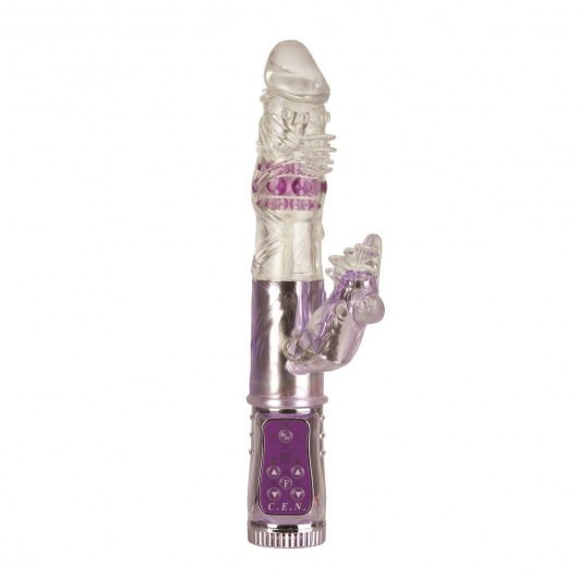 Хай-тек вибромассажёр с клиторальным отростком The White Stork - 19 см. - California Exotic Novelties