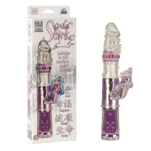Хай-тек вибромассажёр с клиторальным отростком The White Stork - 19 см. - California Exotic Novelties