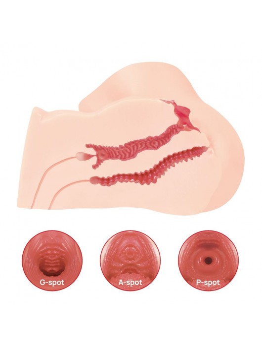 Телесный мастурбатор-полуторс Maria Onehole Real Vagina с двойным слоем материала - KOKOS - в Екатеринбурге купить с доставкой