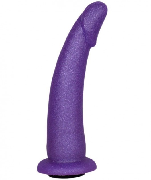 Фиолетовая гладкая изогнутая насадка-плаг - 17 см. - LOVETOY (А-Полимер) - купить с доставкой в Екатеринбурге