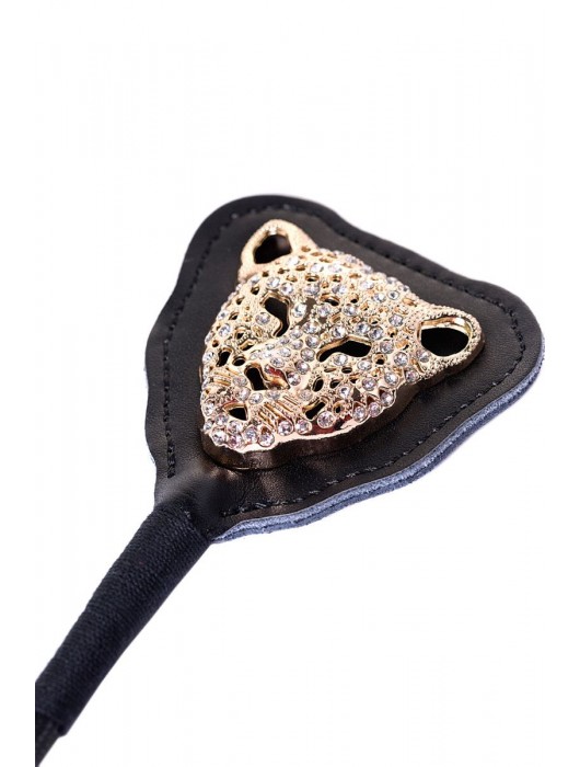 Чёрный стек с фигуркой леопарда на наконечнике - 21 см. - ToyFa - купить с доставкой в Екатеринбурге