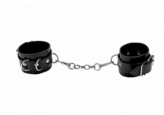 Черные кожаные наручники с заклепками - Shots Media BV - купить с доставкой в Екатеринбурге