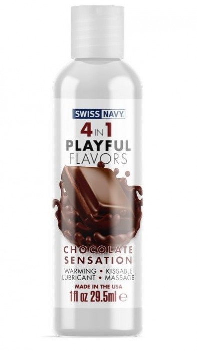 Массажный гель 4-в-1 Chocolate Sensation с ароматом шоколада - 29,5 мл. - Swiss navy - купить с доставкой в Екатеринбурге