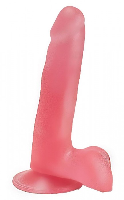 Нежно-розовый фаллоимитатор с мошонкой на присоске - 16,5 см. - LOVETOY (А-Полимер)