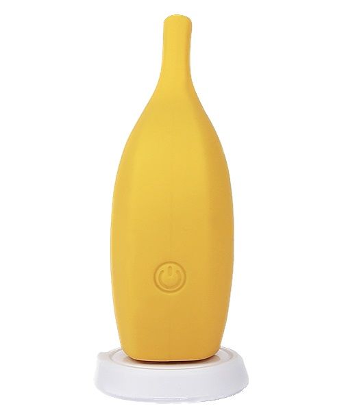 Желтый перезаряжаемый вибратор Ba-banana - 8,2 см. - CNT
