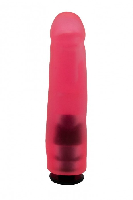 Нежно-розовая гелевая насадка в форме фаллоса с мошонкой - 18,5 см. - LOVETOY (А-Полимер) - купить с доставкой в Екатеринбурге