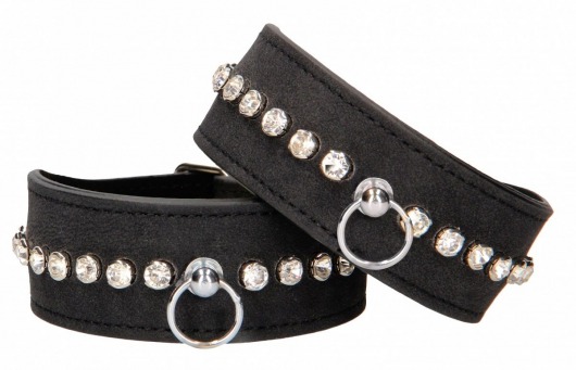 Черные поножи Diamond Studded Ankle Cuffs - Shots Media BV - купить с доставкой в Екатеринбурге