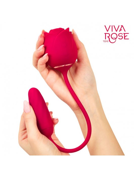 Малиновый двойной вибростимулятор - Bior toys