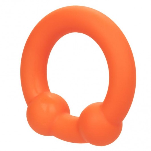 Оранжевое эрекционное кольцо Liquid Silicone Dual Ball Ring - California Exotic Novelties - в Екатеринбурге купить с доставкой