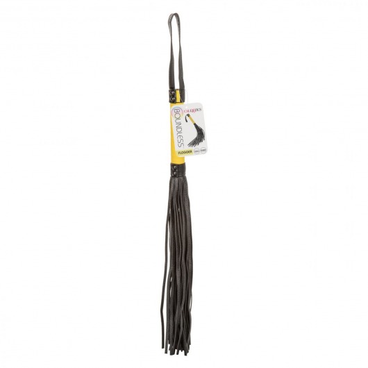 Черная плеть с желтой рукоятью Boundless Flogger - 69,25 см. - California Exotic Novelties - купить с доставкой в Екатеринбурге