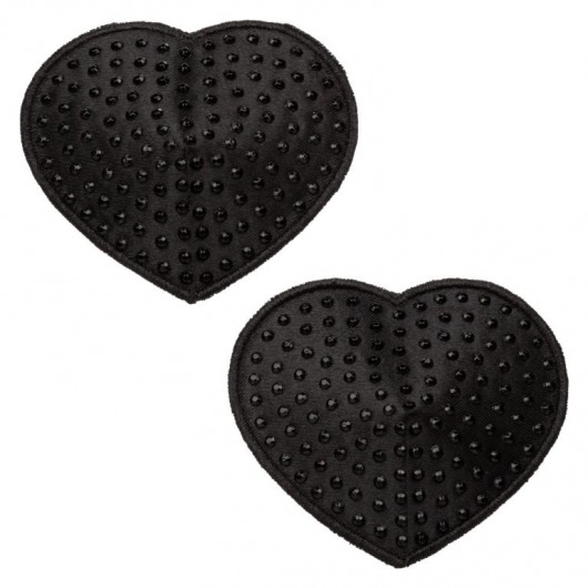 Черные пэстисы в форме сердечек Heart Pasties - California Exotic Novelties - купить с доставкой в Екатеринбурге