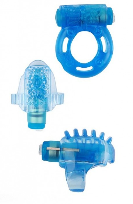 Набор из 3 синих эрекционных колец с вибрацией Teasers Ring Kit - Chisa - в Екатеринбурге купить с доставкой