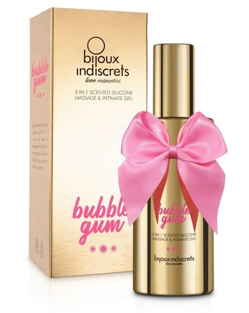 Гель с ароматом жвачки Bubblegum 2-in-1 Scented Silicone Massage And Intimate Gel - 100 мл. - Bijoux Indiscrets - купить с доставкой в Екатеринбурге