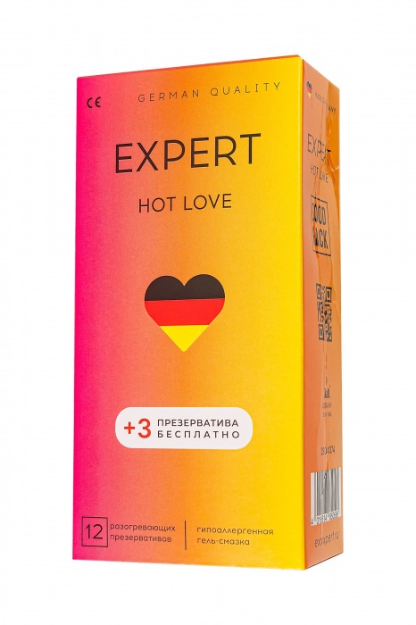 Презервативы EXPERT Hot Love с разогревающим эффектом - 12 шт.(+3 в подарок) - Expert - купить с доставкой в Екатеринбурге