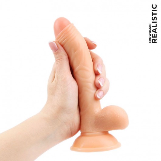 Телесный фаллоимитатор в новогодней упаковке - 19,5 см. - Bior toys
