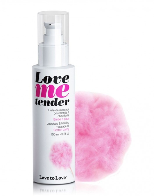 Съедобное согревающее массажное масло Love Me Tender Cotton Candy с ароматом сладкой ваты - 100 мл. - Love to Love - купить с доставкой в Екатеринбурге