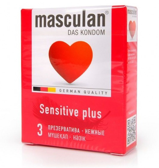 Презервативы Masculan Sensitive plus - 3 шт. - Masculan - купить с доставкой в Екатеринбурге