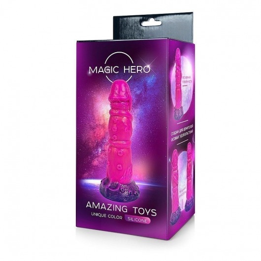 Розовый рельефный фантазийный фаллоимитатор - 20 см. - Bior toys - купить с доставкой в Екатеринбурге