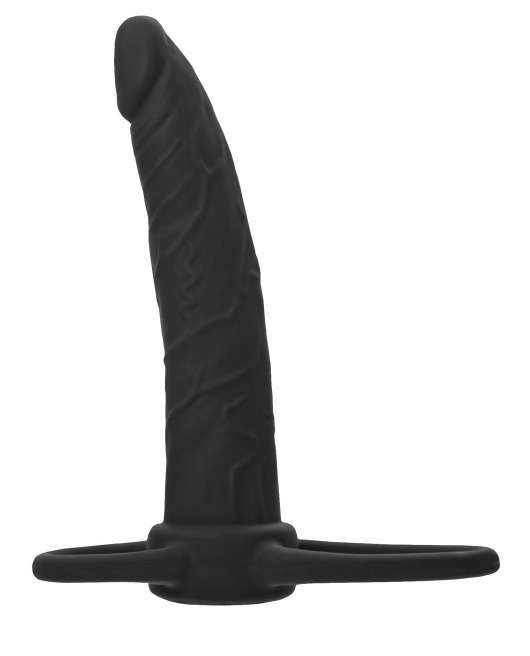 Черная насадка на пенис для двойного проникновения Black Red - 16,5 см. - ToyFa - купить с доставкой в Екатеринбурге