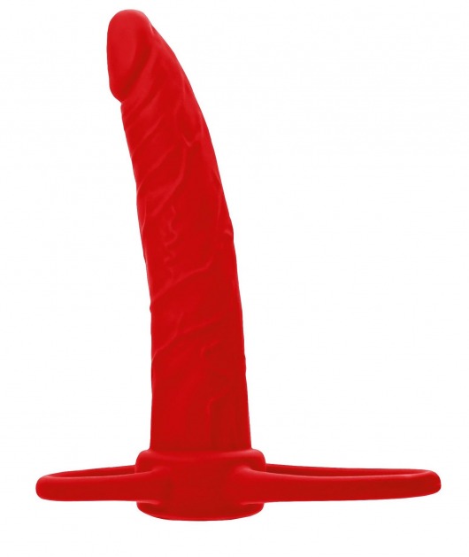 Красная насадка на пенис для двойного проникновения Black Red - 16,5 см. - ToyFa - купить с доставкой в Екатеринбурге