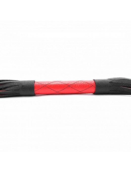 Красно-черная плетка из натуральной кожи - 51 см. - БДСМ Арсенал - купить с доставкой в Екатеринбурге