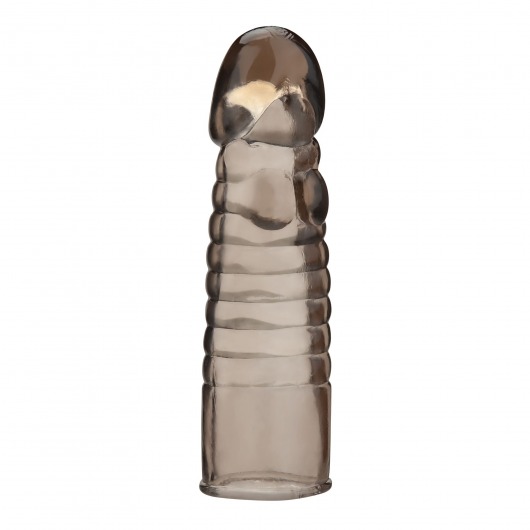 Дымчатая насадка-удлинитель Ribbed Realistic Penis Enhancing Sleeve Extension - 15,2 см. - BlueLine - в Екатеринбурге купить с доставкой