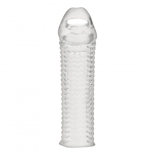 Текстурированная насадка на пенис Clear Textured Penis Enhancing Sleeve Extension - 16,5 см. - BlueLine - в Екатеринбурге купить с доставкой