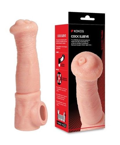 Телесная фантазийная насадка на член Cock Sleeve Size L - KOKOS - в Екатеринбурге купить с доставкой