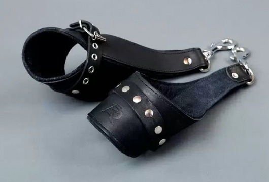 Чёрные кожаные наручники для подвешивания - Подиум - купить с доставкой в Екатеринбурге