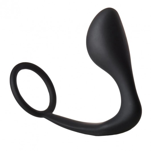 Черное эрекционное кольцо с анальной пробкой Anal Plug With Cockring - Dream Toys - в Екатеринбурге купить с доставкой