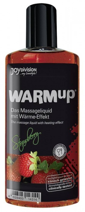 Разогревающее масло WARMup Strawberry - 150 мл. - Joy Division - купить с доставкой в Екатеринбурге