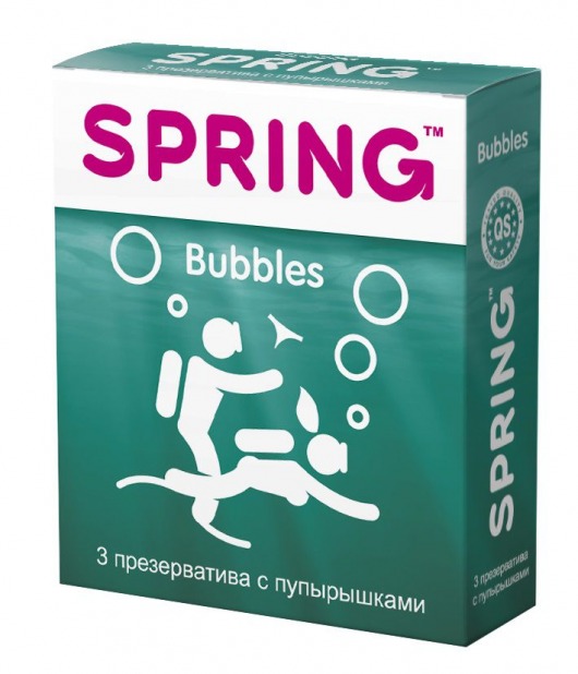 Презервативы SPRING BUBBLES с пупырышками - 3 шт. - SPRING - купить с доставкой в Екатеринбурге