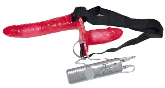 Красный женский страпон с вагинальной пробкой Bad Kitty - 18 см. - Orion - купить с доставкой в Екатеринбурге